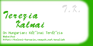 terezia kalnai business card